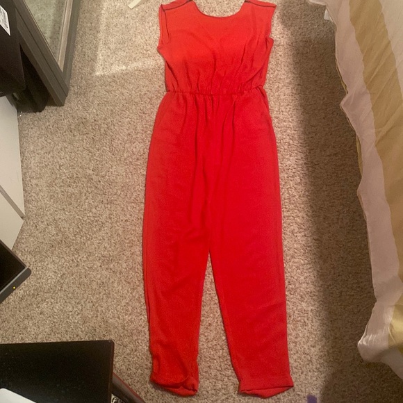 Zara Pants & Jumpsuits Zara Orangered Jumpsuit Poshmark